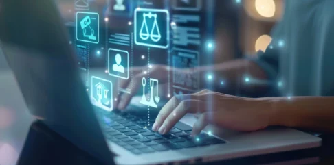 woman-typing-laptop-keyboard-with-virtual-screen